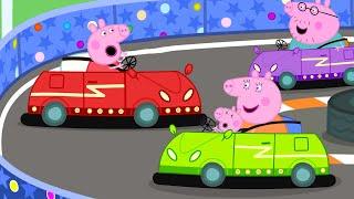 Peppa Pig Drives NEW Bumper Cars  | Peppa&George:Electric Toy Car Race |Tales |FullEpisodes Cartoon