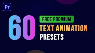 60 Elegant Text Animation Premier Pro | Adobe Premiere Pro Presets | Premier Pro Text Animation