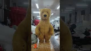 2.6m 8ft Giant Brown Inflatable Bear Costume for Advertising, Full Body Plush Furry Blow Up Mascot