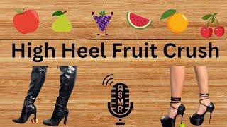 Knee High boot heel crushing fruit ASMR