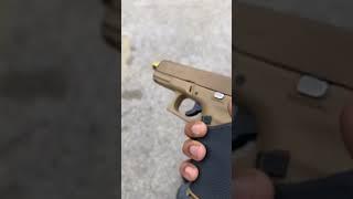 Glock 19x gold button gold threaded barrel #glock19gen5 #switch #button #2ndamendment #legal