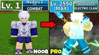 Beating Blox Fruits as Killua Electric Build! Lvl 0 to Max Lvl Full Mink v4 Awakening Noob to Pro!