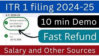 ITR 1 filing online 2024 25 | ITR online kaise bhare | Income Tax Return for full tds refund