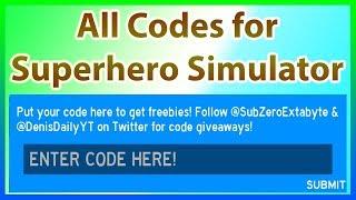 All Codes for Superhero Simulator | 2019 May