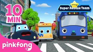  Five Little Buses Jumping on the Road and more | Compilation | @SuperRescueTeam | Pinkfong Cars