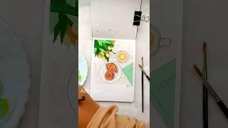 From Sketch to Painting  Aesthetic Gouache Painting #shorts #youtubeshorts #artwork #painting