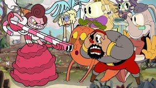 Baroness Von Bon Bon Destroys All Cuphead Bosses With Only One Candy Blast !!