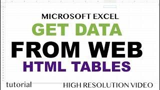 Excel - Get Data From Web - HTML table - Part 1