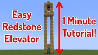 Minecraft: SIMPLEST Redstone Elevator (1 Minute Tutorial!)