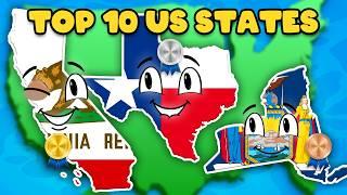 The Top 10 US States By GDP! | US State Geography for Kids | KLT