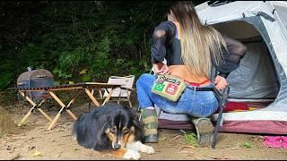 BRAZILIAN GIRL PREPARING A DELICIOUS BARBECUE - ASMR CAMPING