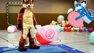 Loud Balloon Pump Pops In Fursuit