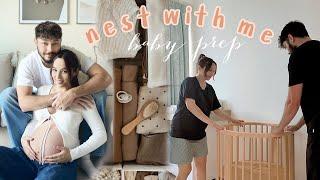 NEST WITH ME | packing hospital bag, building nursery, 35 weeks pregnant