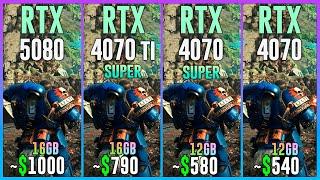 RTX 5080 vs RTX 4070 TI SUPER vs RTX 4070 SUPER vs RTX 4070 - Test in 25 Games