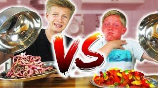 REAL FOOD vs. GUMMI FOOD CHALLENGE - EKLIGE REGENWÜRMER? TipTapTube