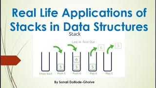 Real life applications of stacks in Data Structures| Stacks | Real life application of stacks