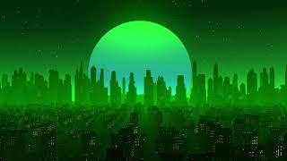 Screensaver Sinth City Green - Looped Animation Background