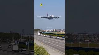 BRITISH AIRWAYS AIRBUS A380 LANDING AT LOS ANGELES INT AIRPORT #shorts #fyp #airbusa380 #aircraft