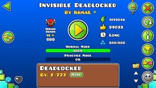 [Insane Demon (secret way)] Invisible Deadlocked by KrmaL - Geometry Dash | Henry03