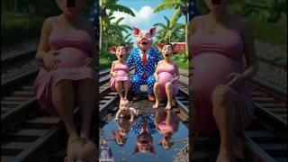 ️ Evolution of pig : having fun in mud with family Milky Nastya  #cat #cute #love #shorts