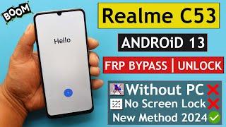 Realme C53 (RMX3760) Frp Bypass/Unlock Without PC - Fail To Create Screen Lock New Method 2024