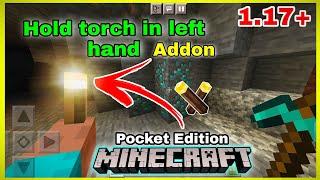 Hold torch in left hand like java edition  in Minecraft PE  SMART TORCH V2 Add-On