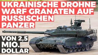 Ukrainische Drohne warf Granaten auf russischen T-90M-Panzer im Wert von 2,5 Mio. Dollar