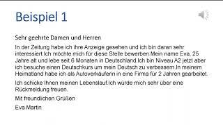 Deutsch A2 Brief Schreiben