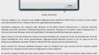 d3dx9_30.dll Hatasını Düzeltme