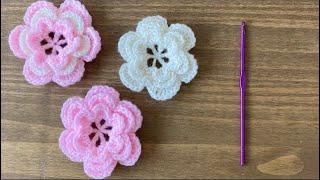 Easy crochet flower/ beginners friendly crochet flower tutorial