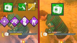 Healing Speed using Botany, Circle of Healing, Resilience, Spine Chill, Green Medkit