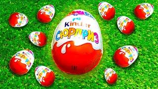 100 Kinder Surprise Eggs  ASMR Satisfying video  A Lot of Candy