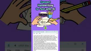 Convert Handwriting to Text with AI on Smartphone #ai #tutorial #shorts #updf