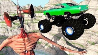 Siren Head - High Speed ​​Jumping Cars Siren Heads Lake - Beamng Drive | Mad Cars