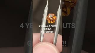 4 year old cuts her own gem! #youcandoit #girlpower #gems #gemstone #gemcutting #jewellery #citrine