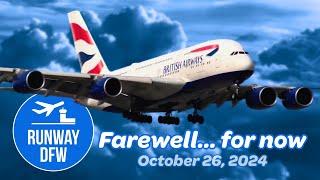 LIVE! DFW Airport says farewell to A380 (for now) - 10/26/24