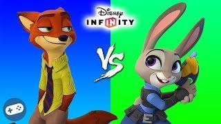 Nick Wilde VS Judy Hopps Disney Infinity 3.0 Zootopia Toy Box Fight