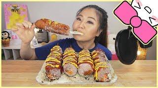 KOREAN MOZZARELLA CHEESE CORN DOGS | MUKBANG | COOKBANG FAIL