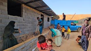 Rural men.  Mehdi and Shirvan build a terrace for the village house before coming