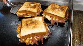 햄 치즈 에그 토스트 / ham cheese egg toast - korean street food