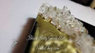 Resin geode with healing crystals. Black Betty Geode Art |  Vonka Chez