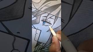 Drawing Tomioka giyuu  DEMON SLAYER ll Stained Art  #shorts #drawing #demonslayer