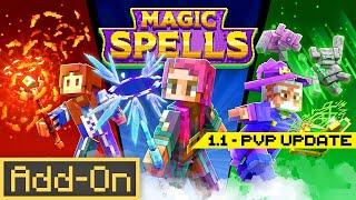 MAGIC SPELLS ADDON 1.1 UPDATE - PVP Added & 5 NEW Spells in Minecraft Bedrock