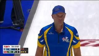 2018 Brier. Runback double by Darren Moulding