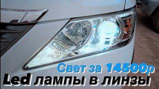 Подбор и установка led ламп в Camry 50. Есть ли смысл ?! Led лампы по 65w в линзы + бронь