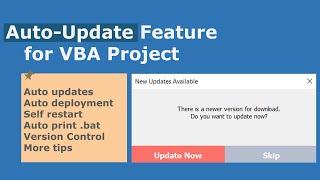 How to add an Auto-Updates feature for VBA Projects. Must Watch!