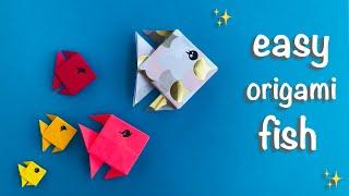 Easy Origami Fish Paper Folding Craft, Fun Birthday Decoration and a Cute gift for Kids