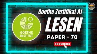 Start Deutsch 1 Goethe Zertifikat A1 Exam Test || Paper - 70 || Lesen mit den Lösungen #Lesena1