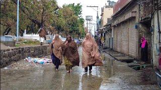 Rawalpindi Walking Tour in Rain | Pakistan Street Walk in 4K