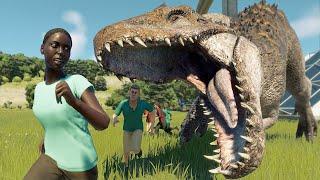 INDOMINUS REX VS INDORAPTOR VS SPINOSAURUS (DINOSAURS BATTLE) - Jurassic World Evolution 2